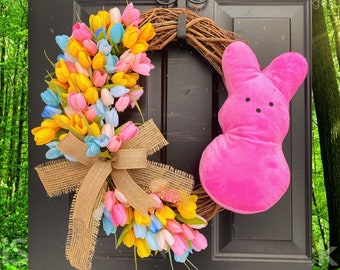 Easter Wreath, Easter Wreaths for Front Door, Easter Wreaths with Bunny, Front Door Wreath, Easter Decor, Easter Wreath with Bunny, Spring