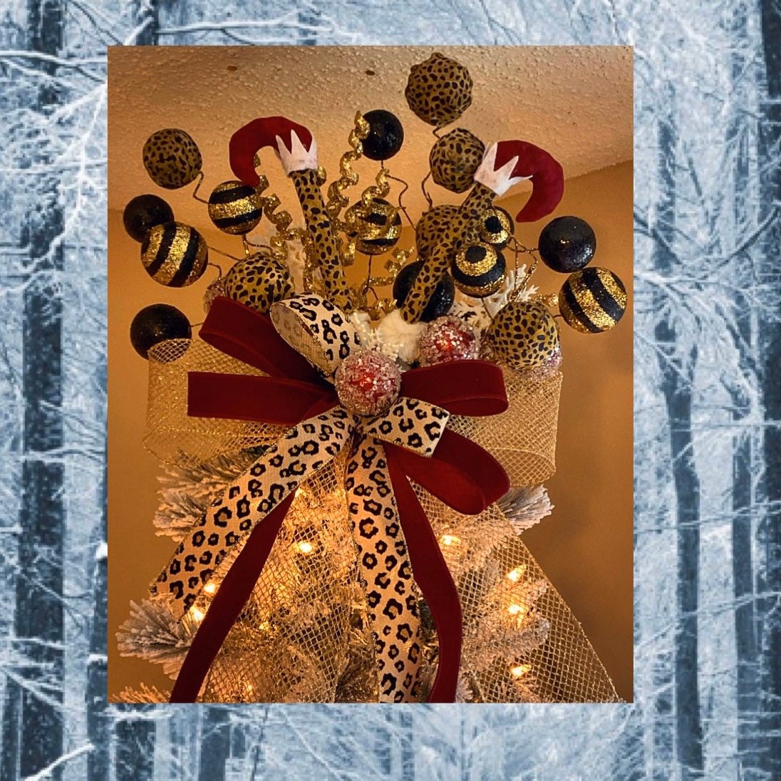 Leopard Print Christmas Tree Topper Leopard Print Christmas Tree Topper