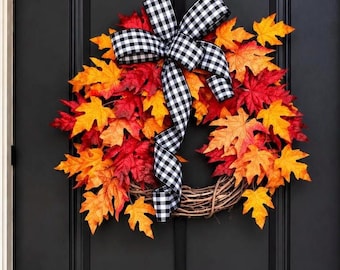 FALL WREATH, Fall Wreaths for Front Door, Fall Wreaths, Wreath, Autumn Wreath, Front Door Wreaths, Fall, Pumpkin Decor, Wreath witn Pumpkins