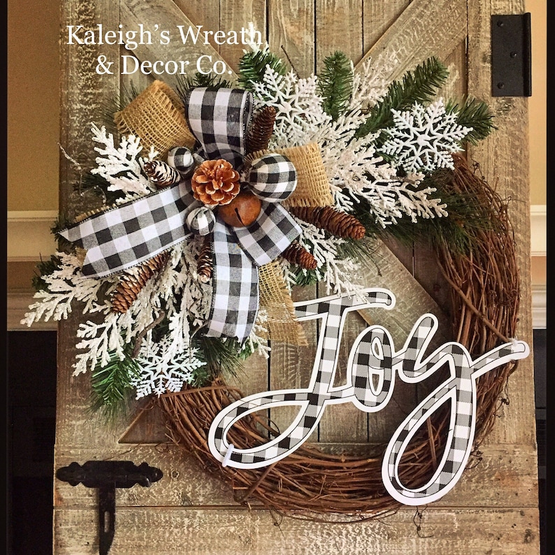 Christmas Wreaths Etsy Christmas Decor Farmhouse Christmas Etsy