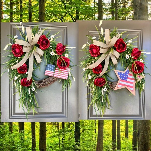 Patriotic Wreath for Double Doors Etsy