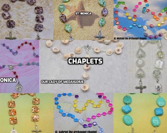 Prayer Chaplets - Lady of Medjugorje -St. Monica - St Michael - St Catherine - Our Lady of Snows