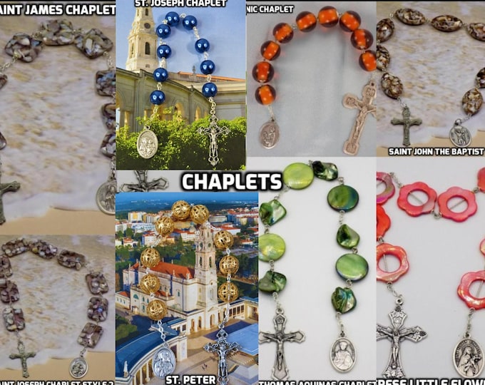 Devotional Prayer Chaplets - Saints: Peter - Dominic - Therese Little Flower - Cecilia - Joseph - John the Baptist