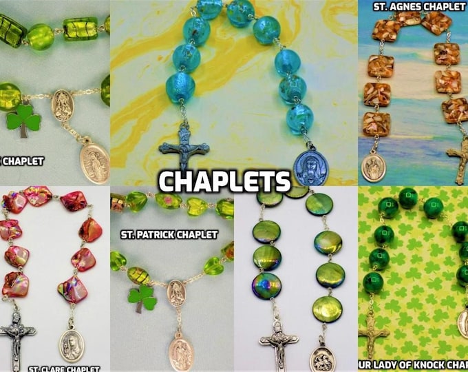 Devotional Prayer Chaplets - St. Patrick - St. Rose of Lima - St. Elizabeth of Hungary - St. George -  Immaculate Heart of Mary