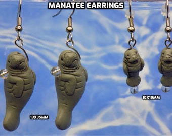 Manatee Earrings - 2 Sizes