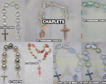 Devotional Prayer Chaplets - Our Lady of Fatima - St. Peregrine - Our Lady of Mercy - Our Lady of Charity - St Matthew - St Martin