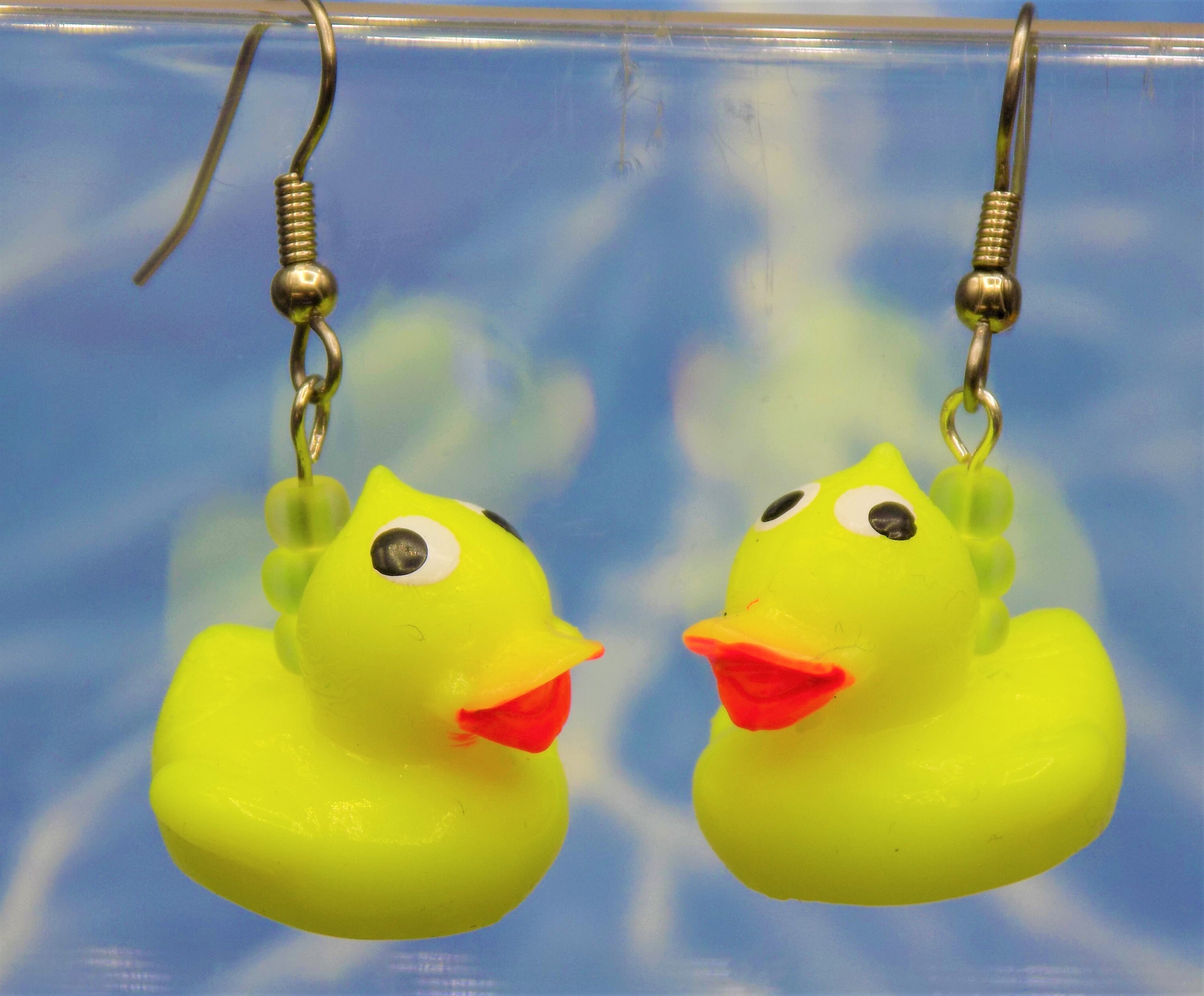 Duck Earrings Rubber Duck Earrings Resin Duck Earrings Glass Duck