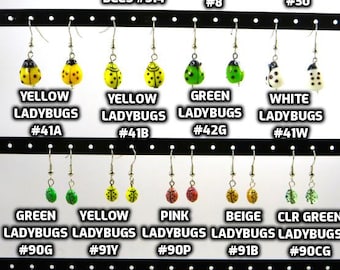 Fun Bug Earrings - Bees - Butterflies - Snails - Ladybugs - Spiders - Made with Hypo Allergenic Surgical Steel Ear Wires for Pierced Ears