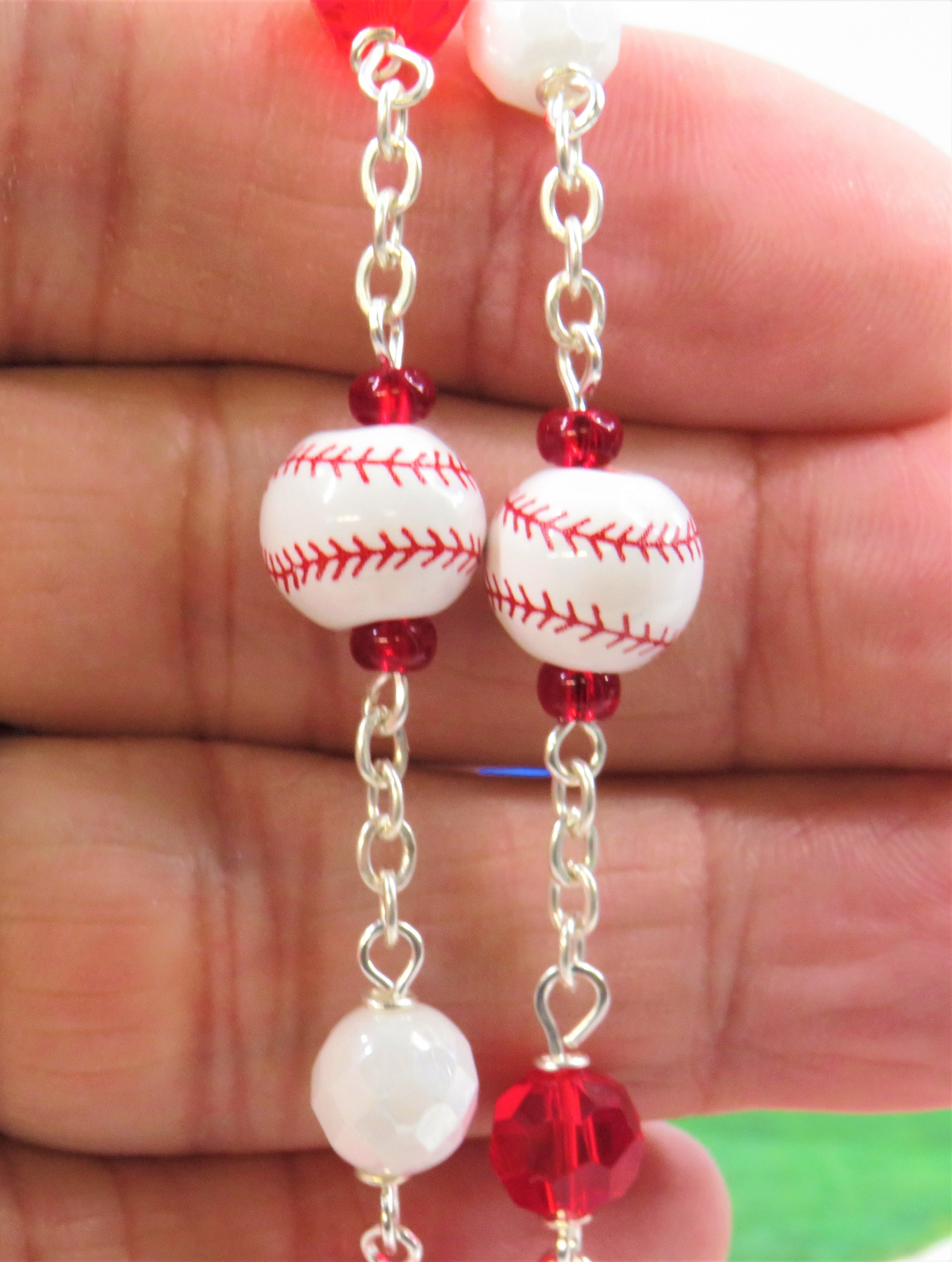 Red & White Ceramic Heart Beads, 16mm by Bead Landing™