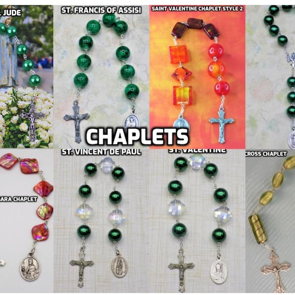 Devotional Prayer Chaplets - Saints: Jude - Valentine (Two Styles) - Paul of the Cross - Our Lady of Knock