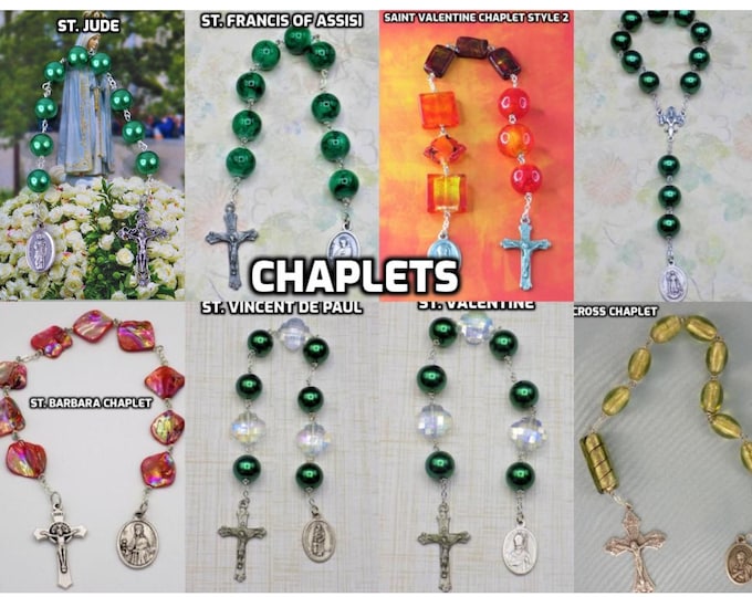 Devotional Prayer Chaplets - Saints: Jude - Valentine (Two Styles) - Paul of the Cross - Our Lady of Knock
