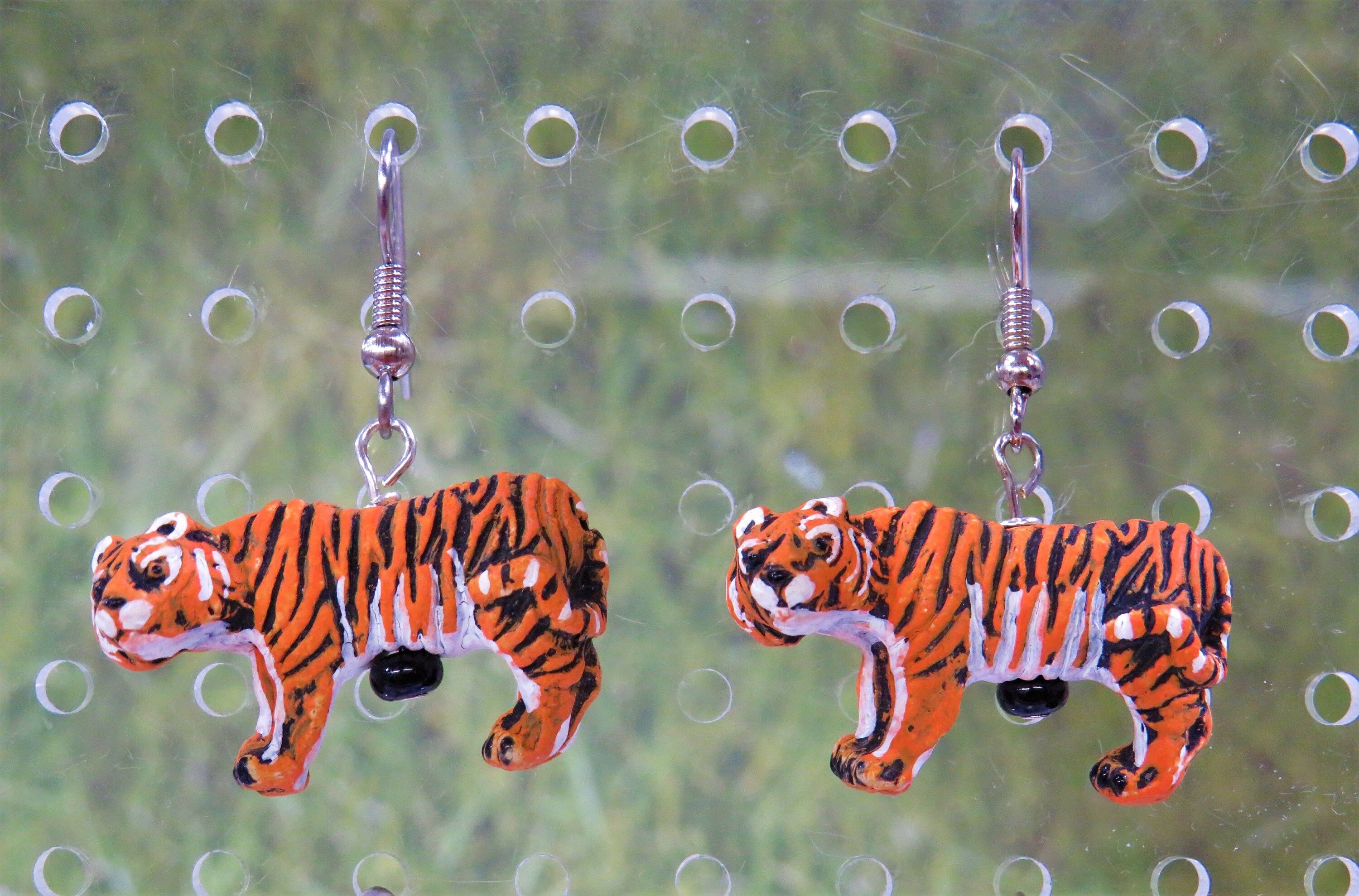 Orange and White Bengal Tiger 3D Earrings - 4 Styles