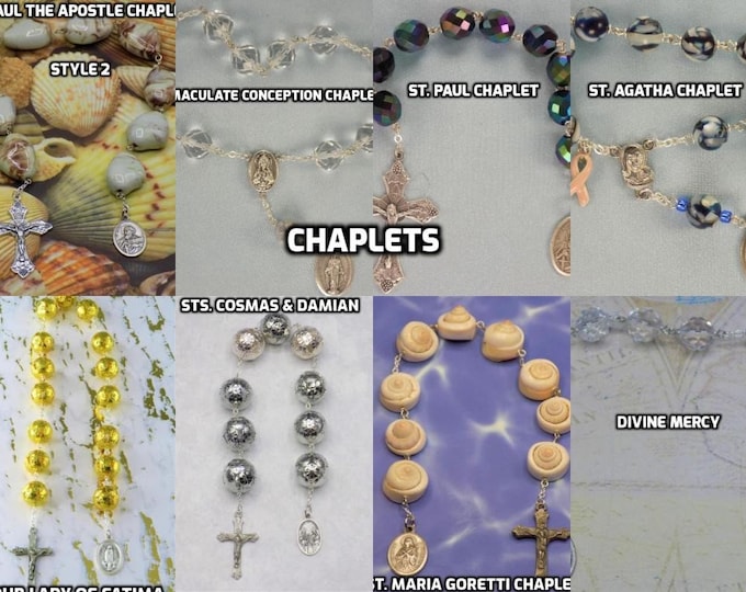 Devotional Prayer Chaplets - Our Lady Fatima - Immaculate Conception - Divine Mercy - Saints: Paul - Vincent De Paul - Sebastian