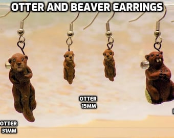 Otter and Beaver 3D Earrings