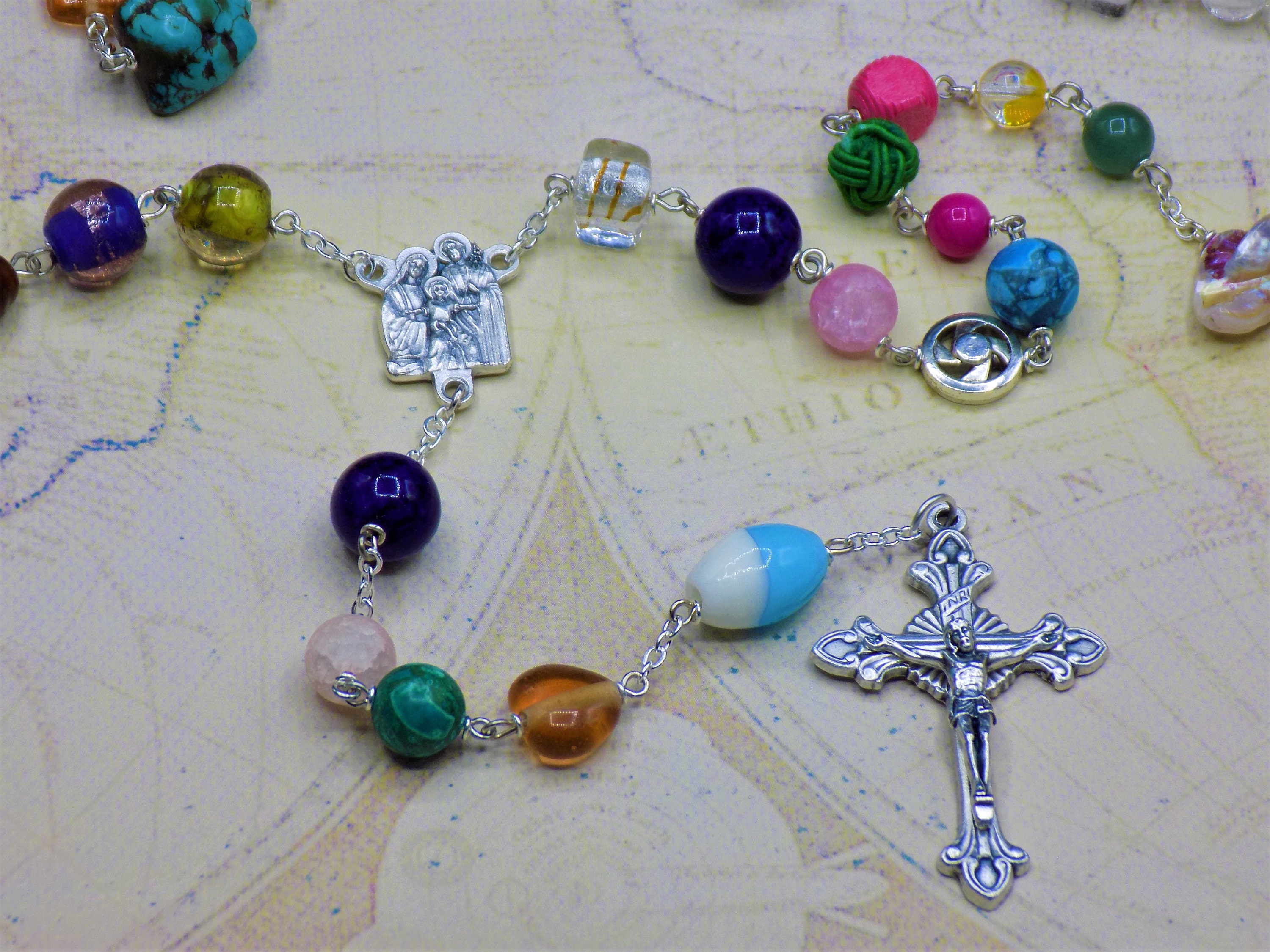 World Peace Rosary Assorted Beads Coming Together in Prayer for a One