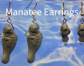 Manatee Earrings - 2 Sizes
