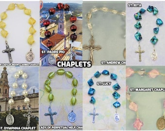 Devotional Prayer Chaplets - St Margaret - St Andrew - Lady of Mount Carmel - St Padre Pio - St Rita - Perpetual Help - St Lucy