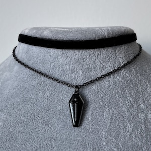Black Coffin Choker Black Coffin Necklace Grunge Necklace Emo Collar Jewelry