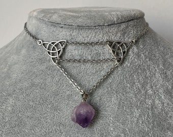 Medieval necklace Amethyst choker fairy necklace Gothic