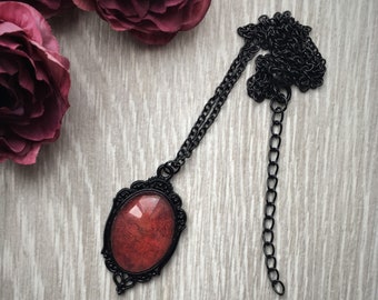 Blood Red Goth Necklace Grunge Necklace