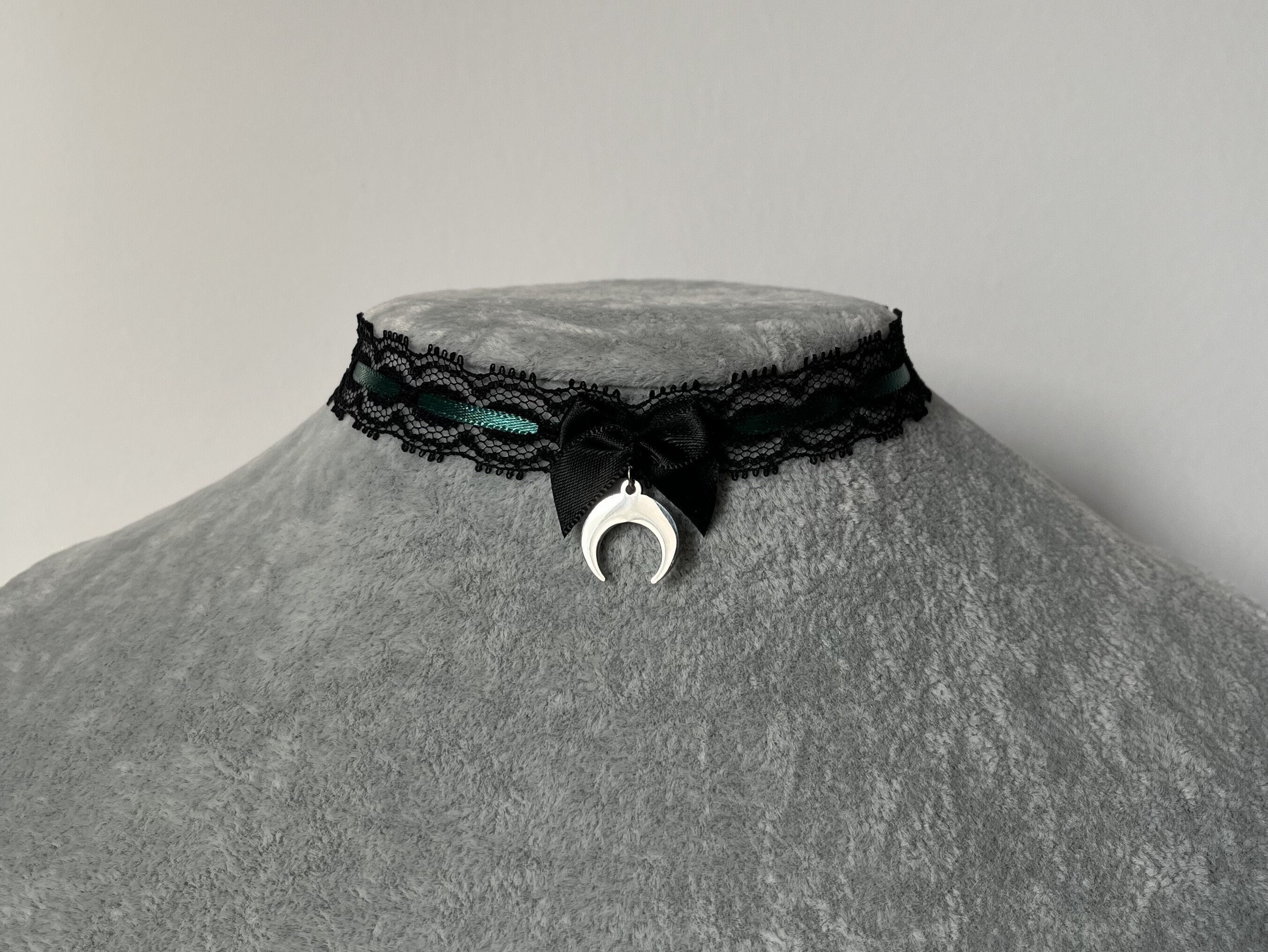 Nyx Black Beaded Crochet Collar