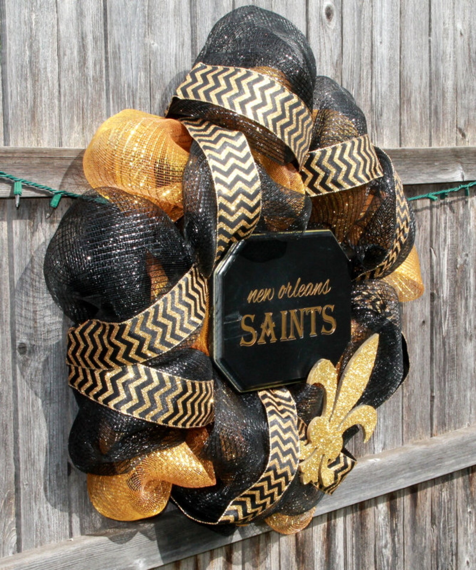 New Orleans Saints wreath front door wreath football wreath Etsy