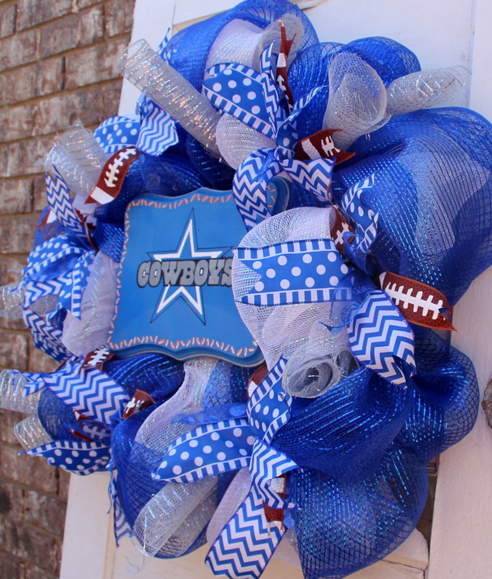 Dallas Cowboys Wreath Front Door Wreath Football Wreath Etsy
