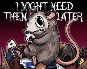 Exclusive Sticker - Hoarder Possum DND5E | 3x3 Inch Square | DND DICE