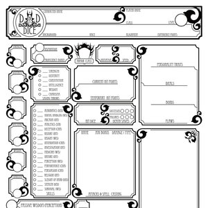 D&D 5e Charakterbogen | Exklusives DND DICE Design