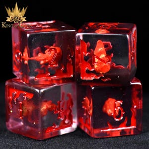 Fireball 4D6 Dice Set | Torch Your Enemies in Style with this DND DICE D6 Pack | King of Crits Brand