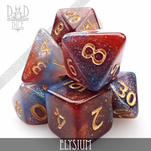 Atlantis Glitter Dice Set Lost Cities Collection Dungeons Etsy