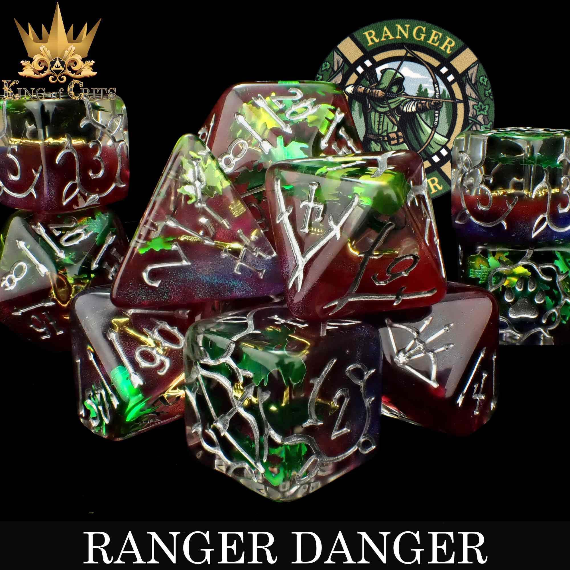 Melee Ranger Dice Set Ranger Danger Exclusive 11 Dice Set | DND DICE Designed for Archers ...