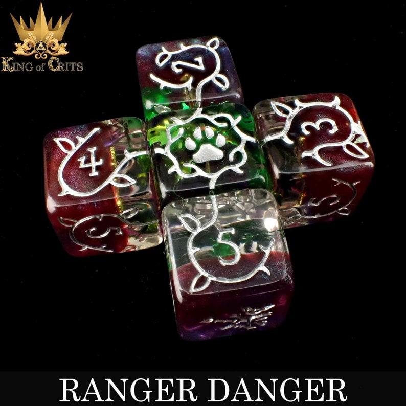 Ranger Danger Exclusive 11 Dice Set | DND DICE Designed for Archers, Rangers, Druids, and Stealthy Forest Assassins | King of Crits Brand image 5