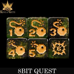 8BIT Quest Exclusive 11 Dice Set | Definitely NOT Zelda Inspired DND DICE Design | King of Crits Brand image 8