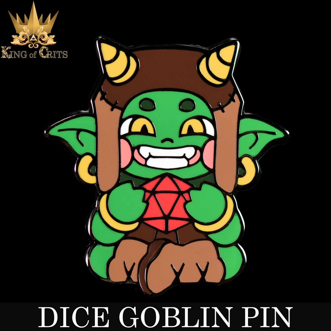 Dice Goblin Enamel Pin | Collectors Pin Featuring Cute Goblin Boi Will ...