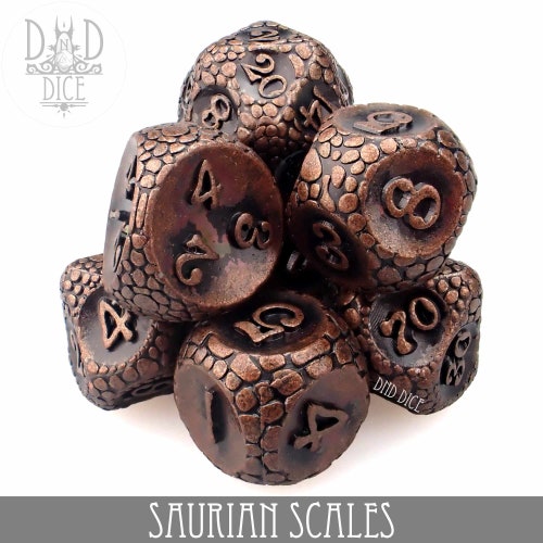Saurian Scales Metal Dice Set Dragon Scale Dungeons & Etsy