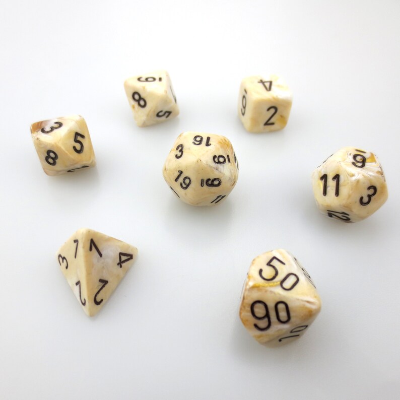 Marble Bone Dice Set for Dungeons & Dragons TTRPG DND DICE Etsy