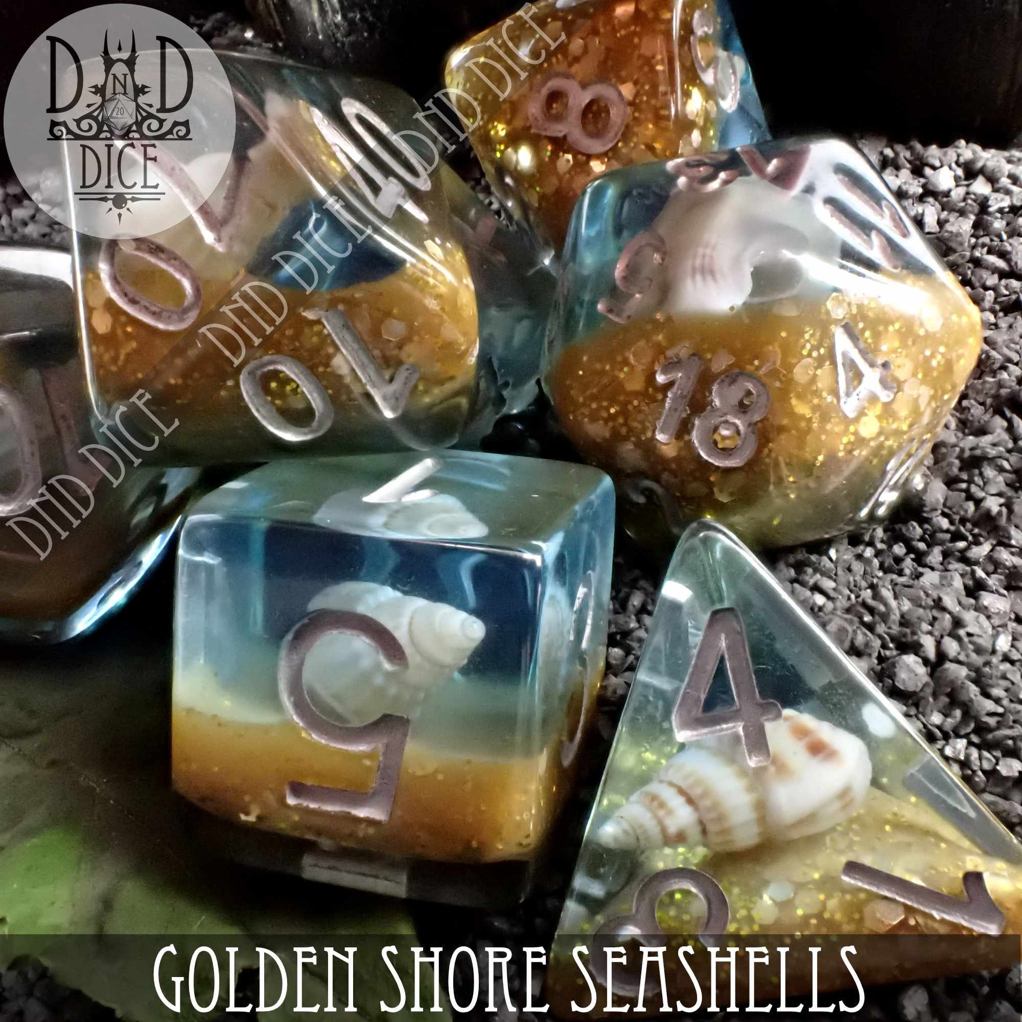 Golden Shore Seashells Polyhedral Dice Set | Dungeons & Dragons | Limited Edition | DND DICE