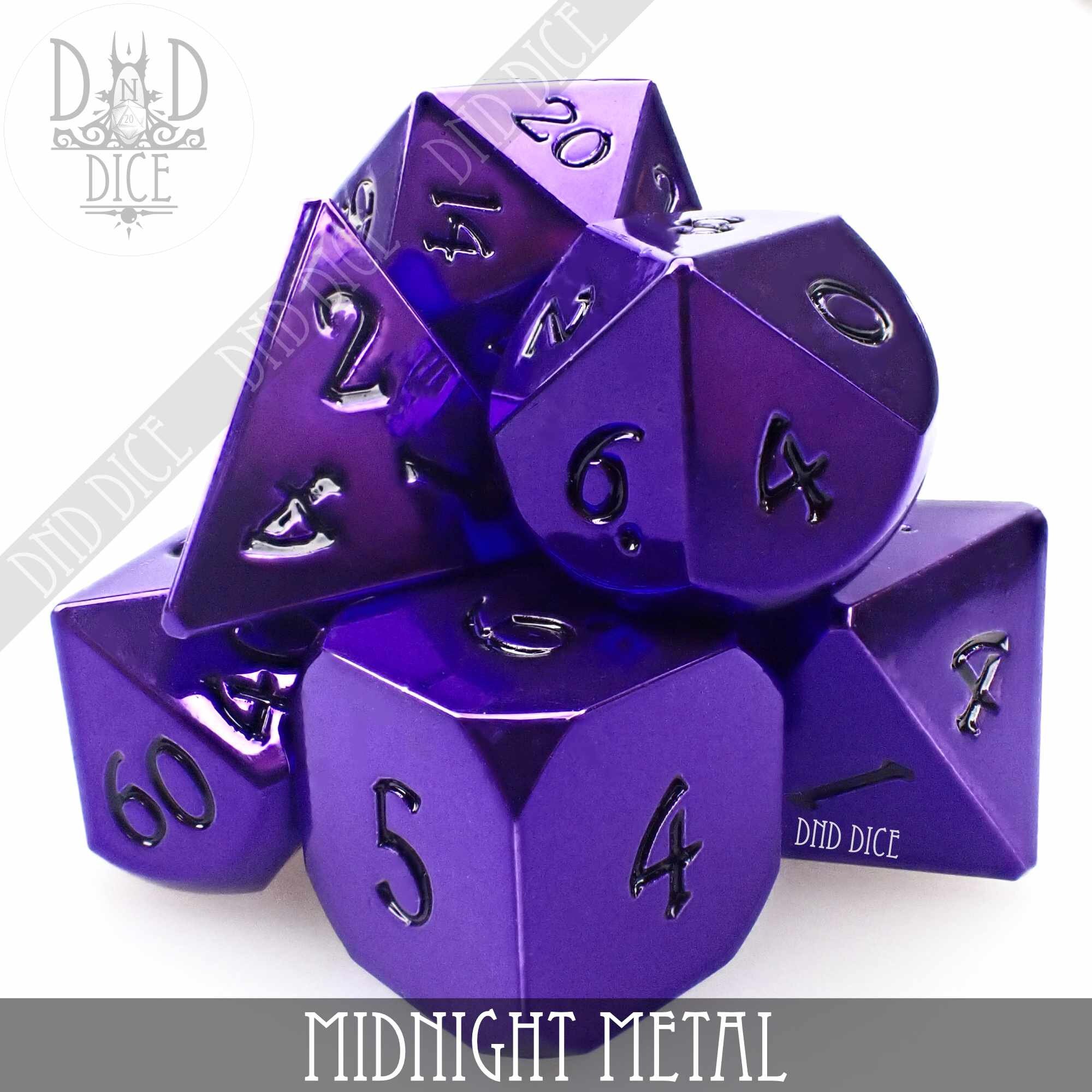 Midnight Metal 7 Dice Set Dungeons & Dragons Board Games - Etsy