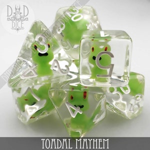 Toadal Mayhem Frog Dice Set | Silly Meme Emoji Dice | DND5E