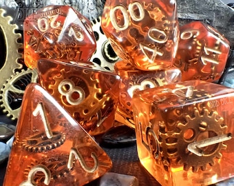 Chaos Engine Steampunk Polyhedral Dice Set | Limited Edition | Dungeons & Dragons | DND DICE