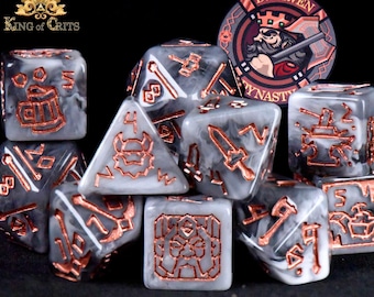 Dwarven Dynasty Exclusive 11 Dice Set |  Expert Forged DND DICE Design | King of Crits Brand