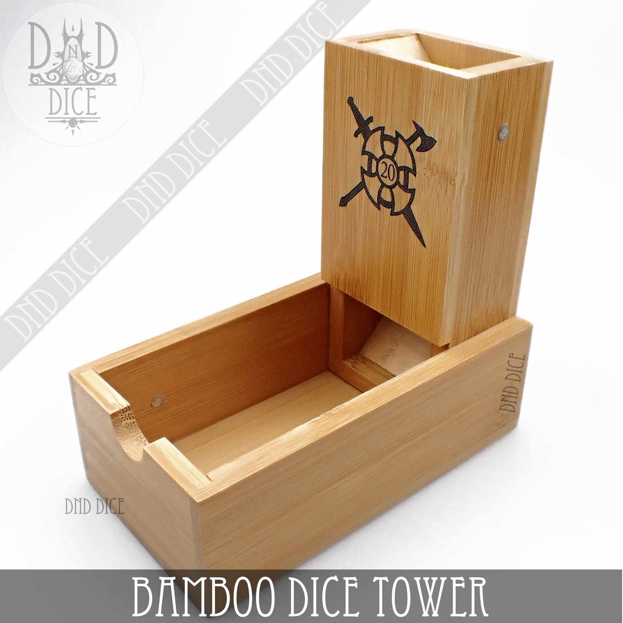 Bamboo Dice Tower Collapsible Design Table Top Board Games Etsy
