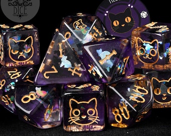 The Cat's Meow Exclusive 11 Dice Set | Kitty Cat Faces | DND5E