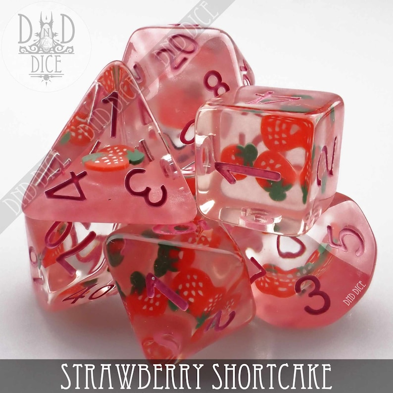 Strawberry Shortcake Fruit Dice Set | Dungeons & Dragons | Limited Edition | DND DICE 