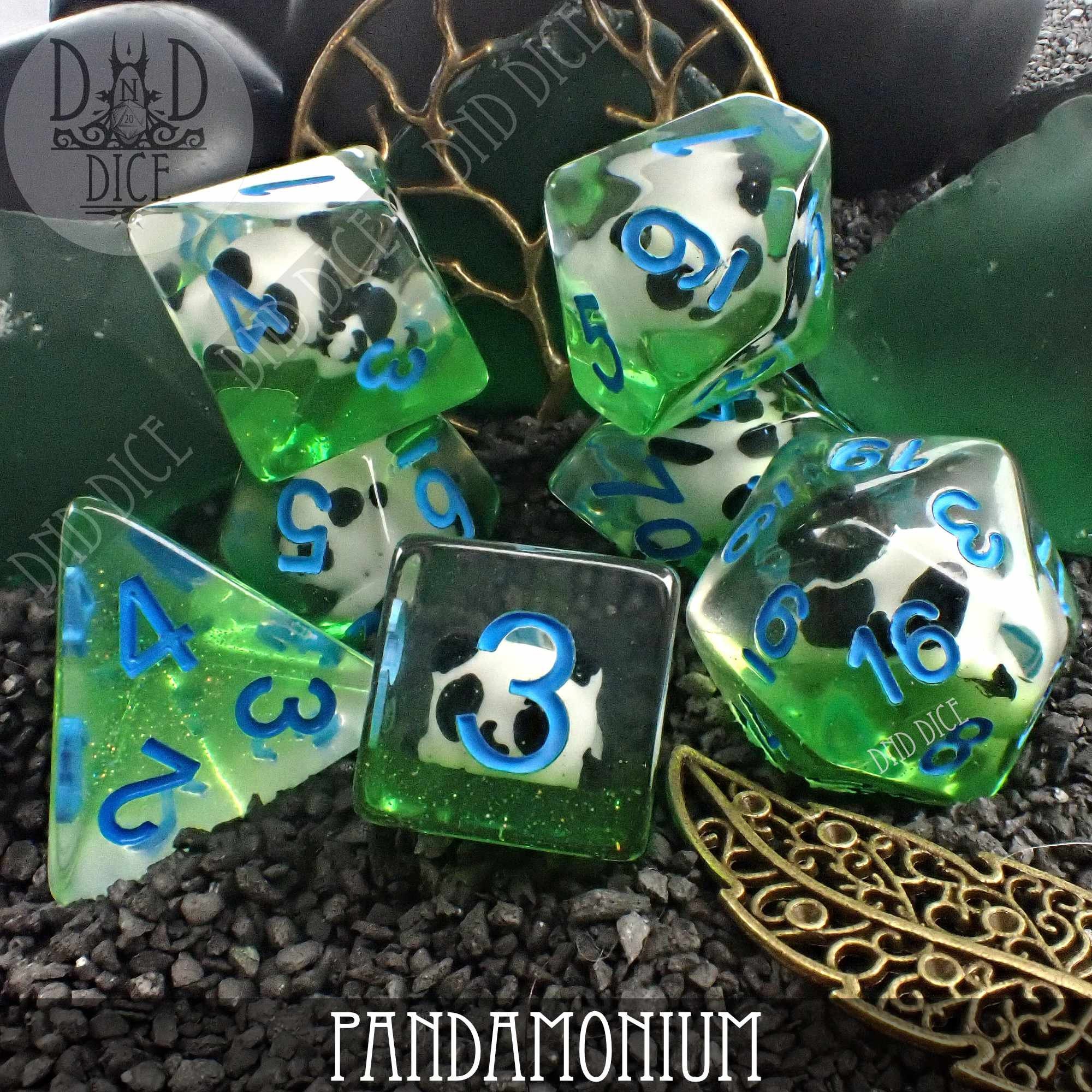 Pandamonium Panda Polyhedral Dice Set | Dungeons & Dragons | Limited Edition | DND DICE
