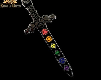 Pride Dice Sword Enamel Pin | Exclusive Design | Dungeons and Dragons DND5E