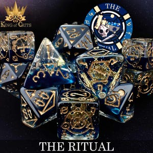 The Ritual Exclusive 11 Dice Set | Witches Coven Incantation DND DICE | Also For Warlocks & Wizards | King of Crits Brand