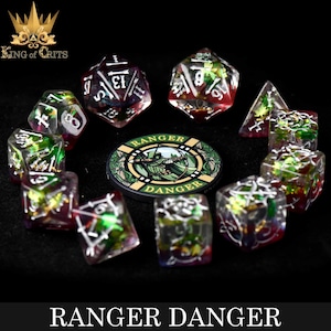 Ranger Danger Exclusive 11 Dice Set | DND DICE Designed for Archers, Rangers, Druids, and Stealthy Forest Assassins | King of Crits Brand image 2
