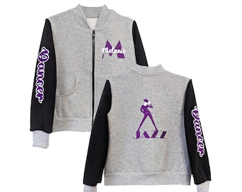 Personalized dancer jacket; design your own ballet, jazz, tap dance zip up hoodie; dance girl warm up sweatshirt